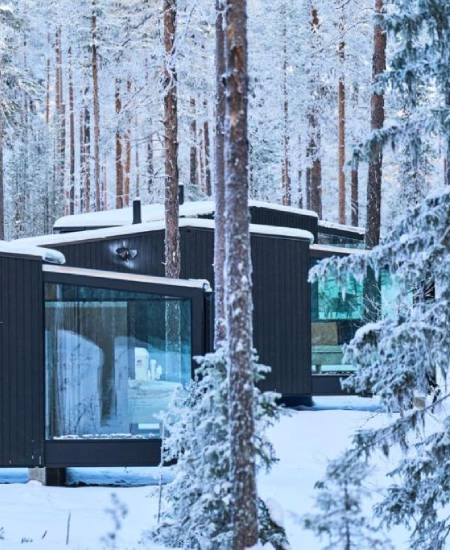 Lasi iglu hotelli Levillä